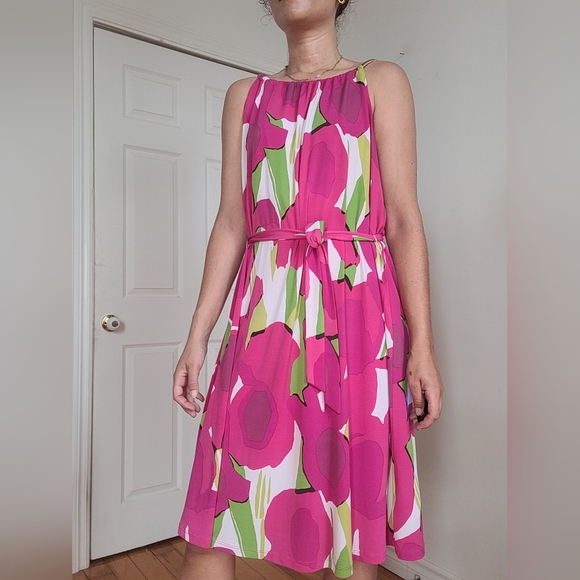Michael Kors Pink Floral Sleeveless Dress - Picture 8 of 8